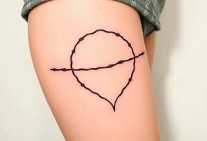 Razor wire shaped in ❤️ no veins tattoo idea
