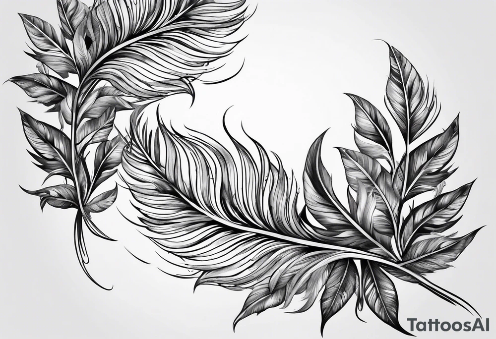 leaves that look like feathers tattoo idea