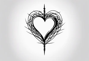 the words “i keep a close eye on this heart of mine” with barbed wire wrapped around it for a long spine tattoo tattoo idea