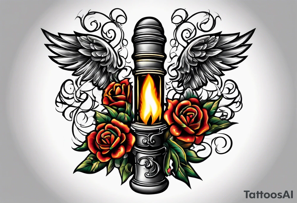Old school torch tattoo idea