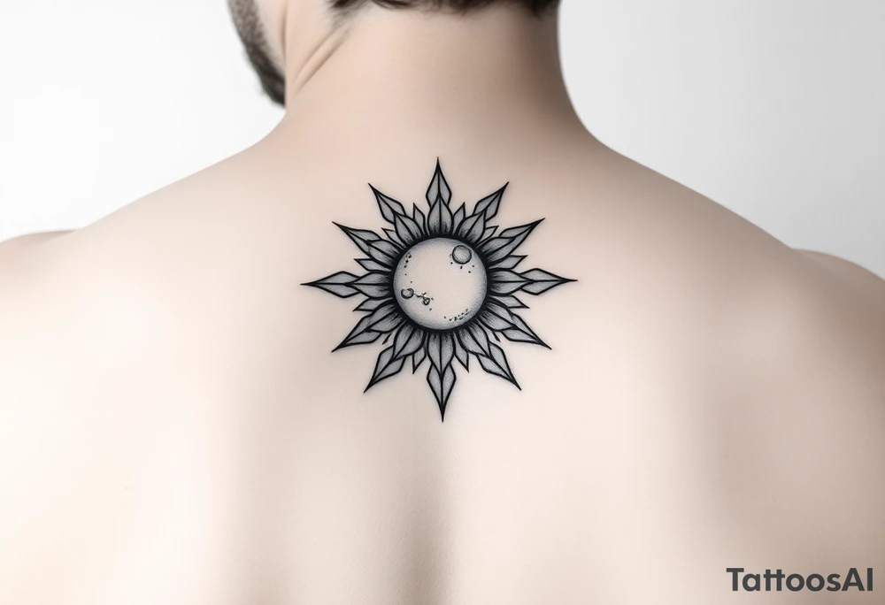 minimalistic lemon sun tattoo idea