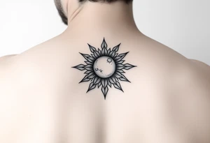 minimalistic lemon sun tattoo idea
