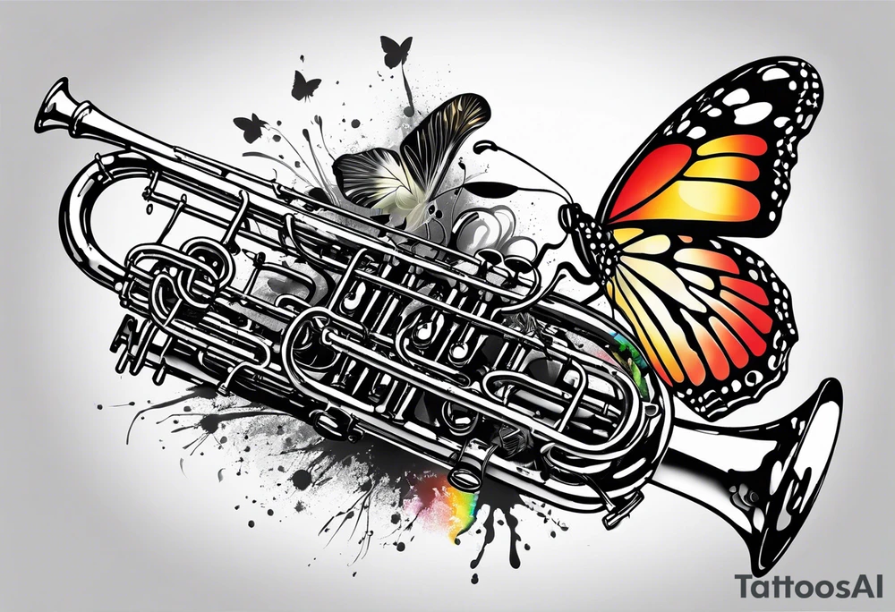 Saxophone, butterfly, rainbow, masterchief tattoo idea