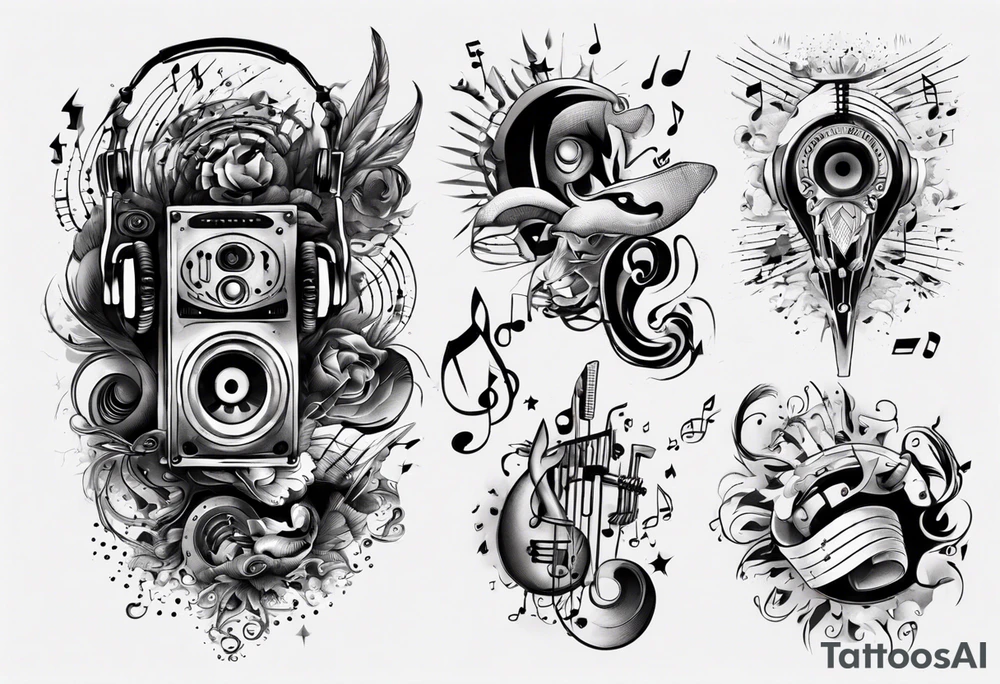 music sound tattoo idea