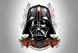 Burnt darth vader helmet with a gladiator tattoo idea