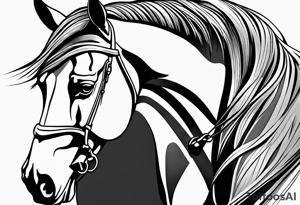 Horse drawn using simple lines tattoo idea