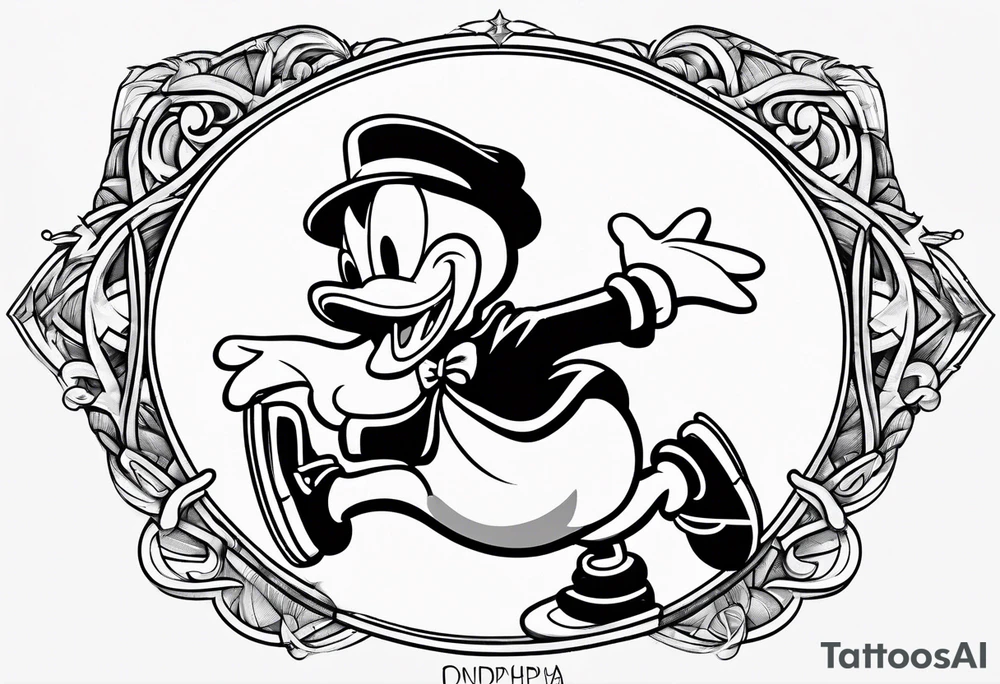 Donald duck skating tattoo idea