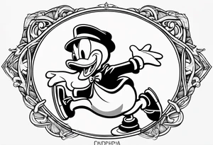 Donald duck skating tattoo idea