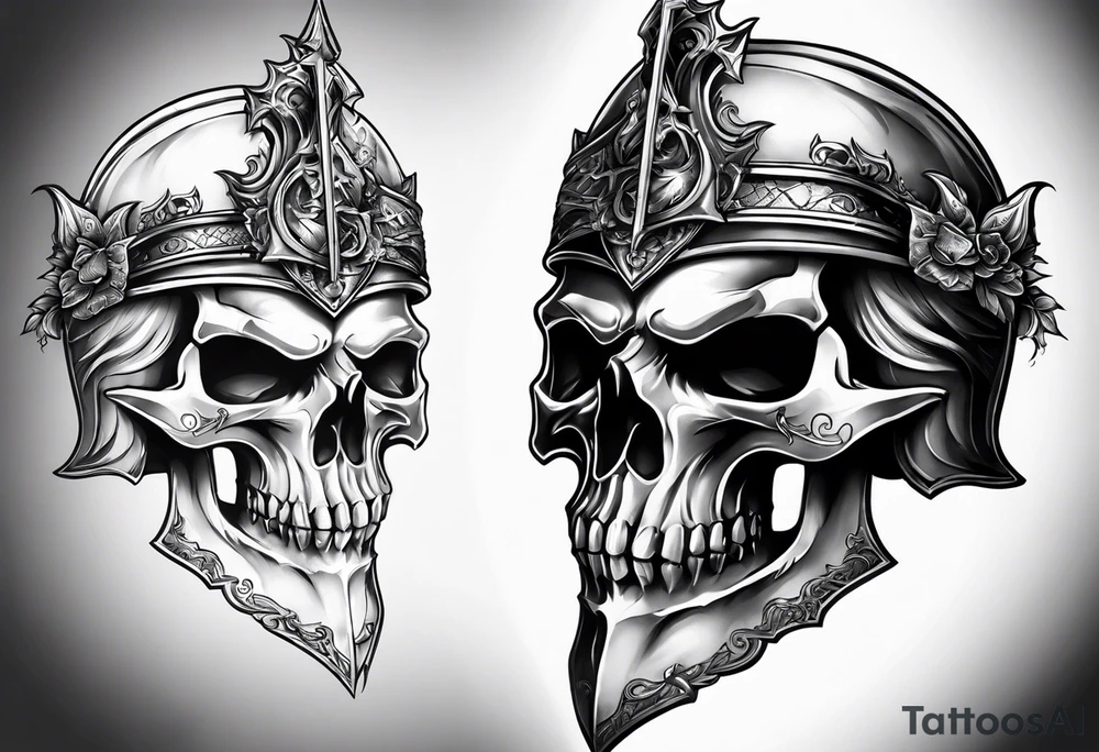 knight skull tattoo idea