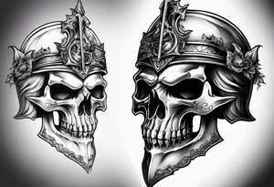 knight skull tattoo idea