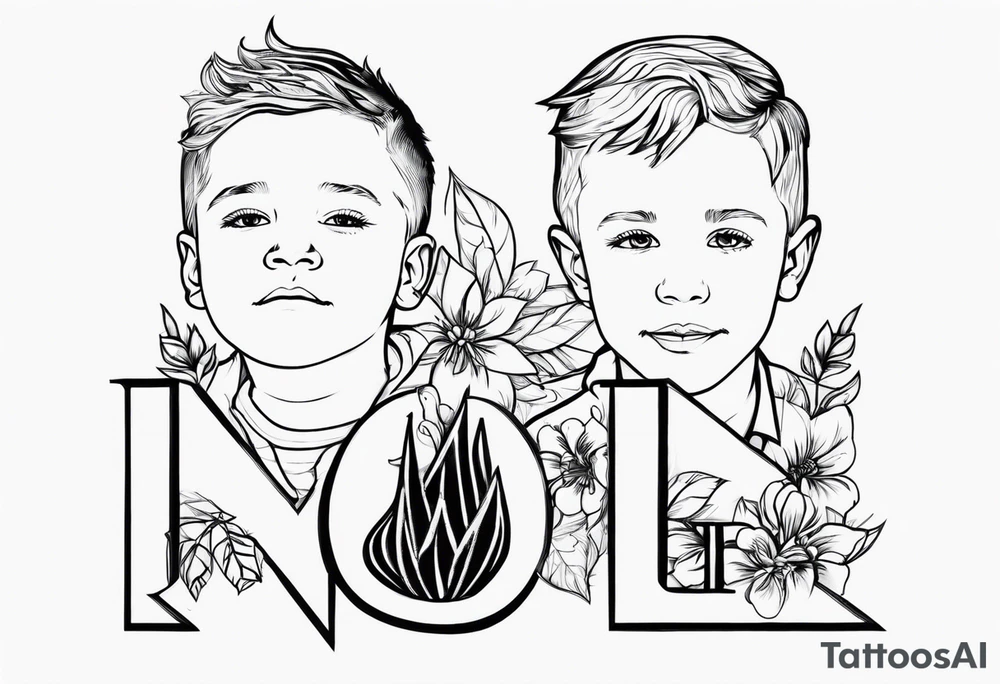 2 sons names Jenson and Noah tattoo idea