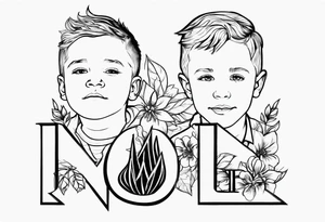 2 sons names Jenson and Noah tattoo idea