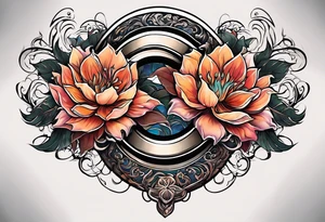 Makes an image that MIXES with lightsabers, charizard, nezuko kamado, or a ring, wands, dragons, WITH FLOWERS tattoo idea