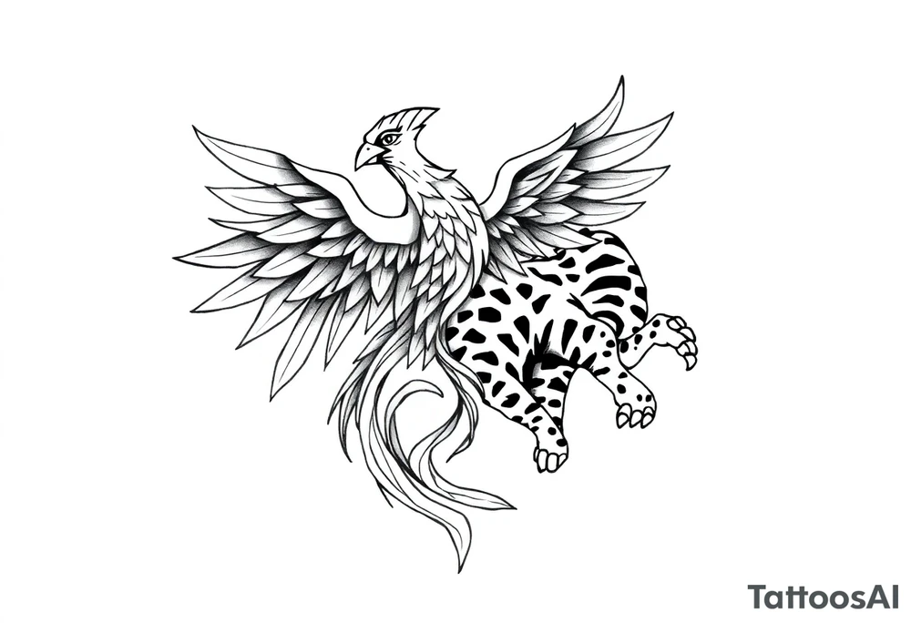 a phoenix and tiger totem tattoo idea