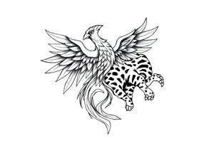 a phoenix and tiger totem tattoo idea