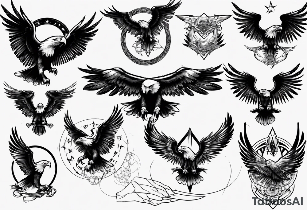 mystical eagle tattoo idea
