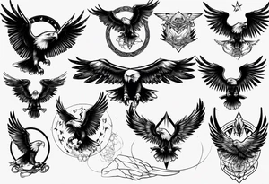 mystical eagle tattoo idea