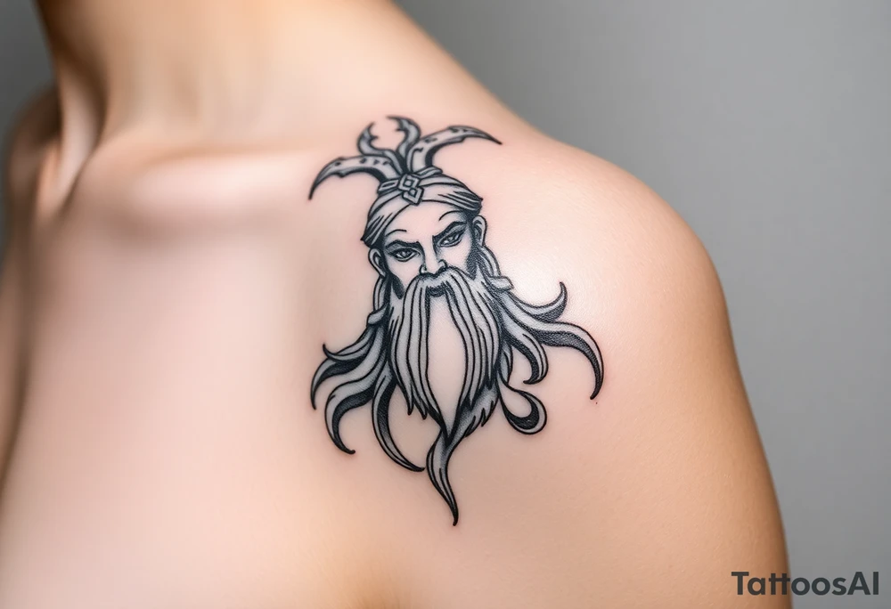 Yunan tanrısı bulutlar ve zeus şimşek tattoo idea