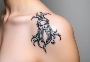 Yunan tanrısı bulutlar ve zeus şimşek tattoo idea