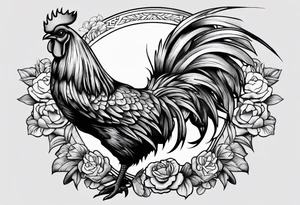 rooster machine gun tattoo idea