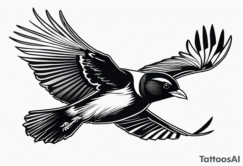 alpine chough in flight tattoo idea