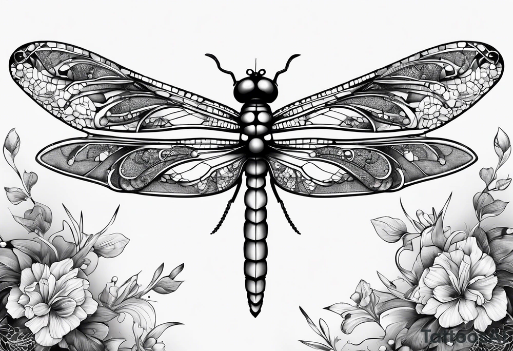 4 dragonflies flying tattoo idea