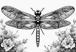 4 dragonflies flying tattoo idea