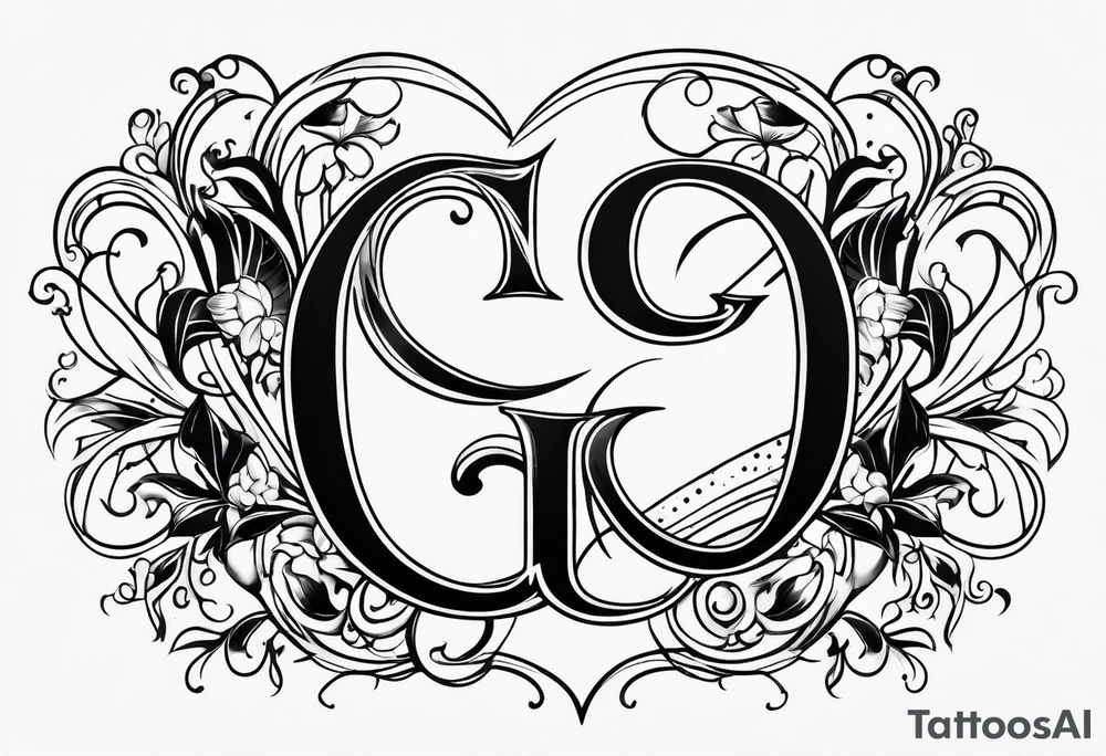 Cursive letter G tattoo idea
