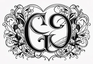 Cursive letter G tattoo idea