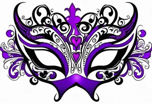 Unhappy Masquerade mask that is purple and black tattoo idea