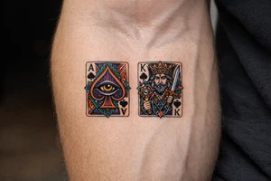 playing cards Ace king of spades tattoo idea