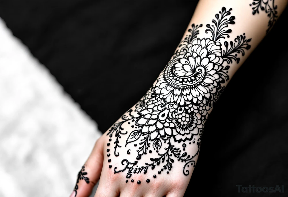 Indian style Henna tattoo for the inner wrist including words pain is temporary. Don’t show the wrist or arm tattoo idea