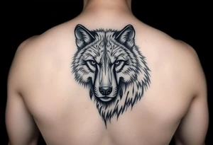A solitary yet sublime and noble wolf and its progeny. the face for arm tattoo tattoo idea