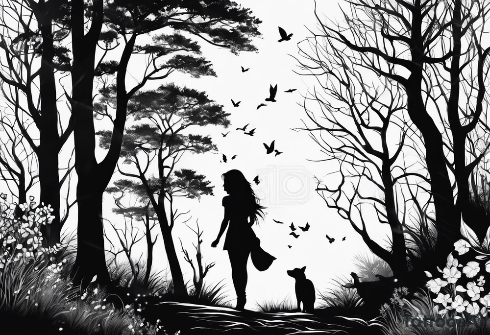 Bäume silhouette tattoo idea