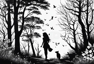 Bäume silhouette tattoo idea