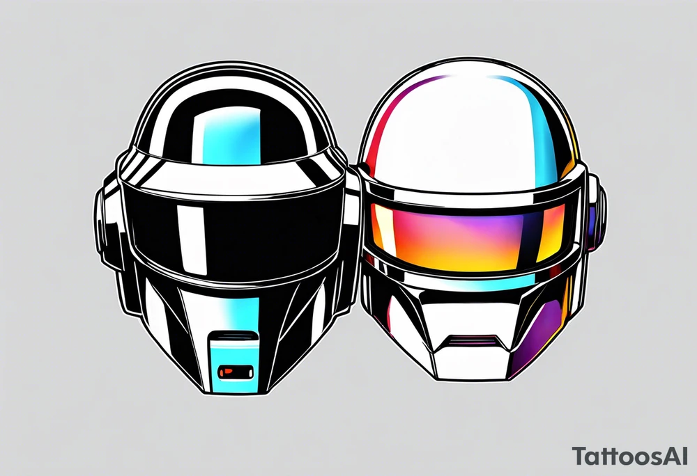The two Daft Punk masks tattoo idea
