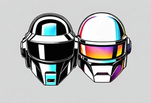 The two Daft Punk masks tattoo idea