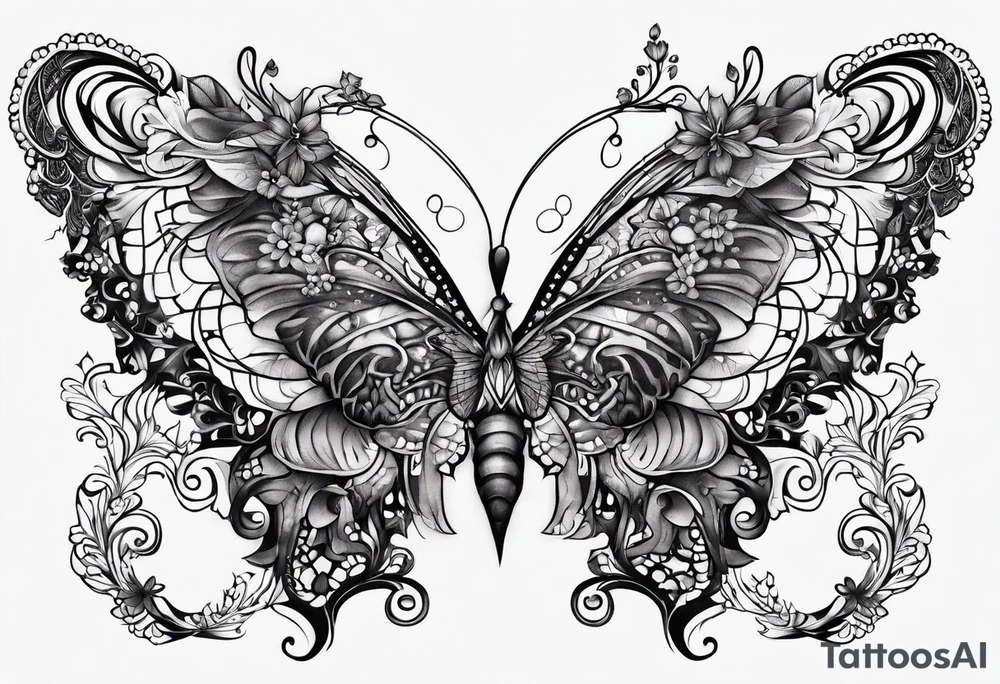 Sternum lace tattoo idea