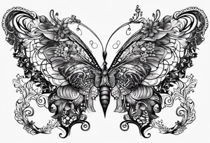Sternum lace tattoo idea