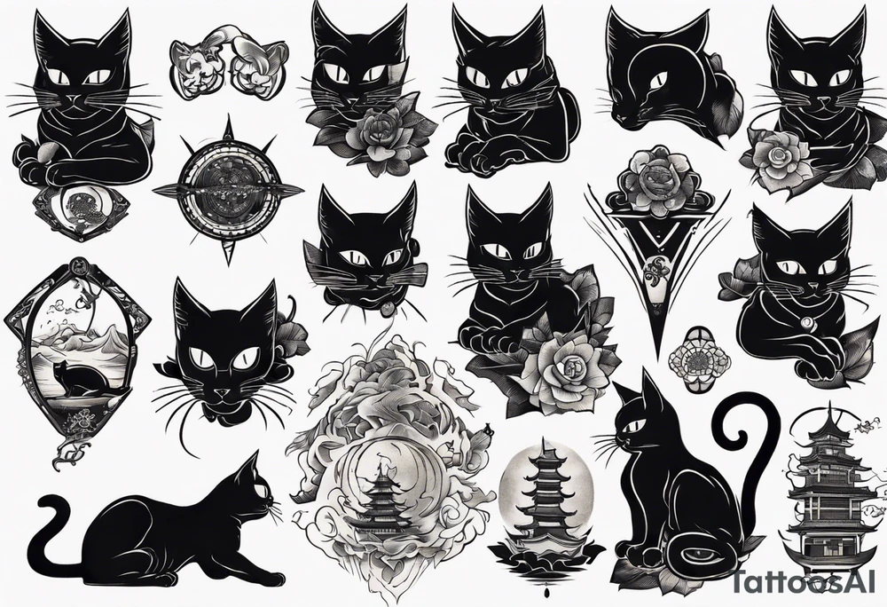 a black cat tattoo idea