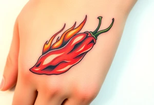 Chili pepper fire tattoo idea