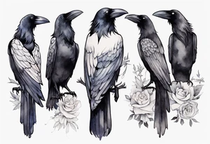 raven wearing a white band tattoo idea