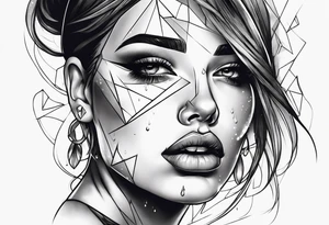 crying face with tears tattoo idea