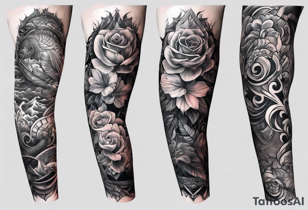 Full leg sleeve tattoo idea