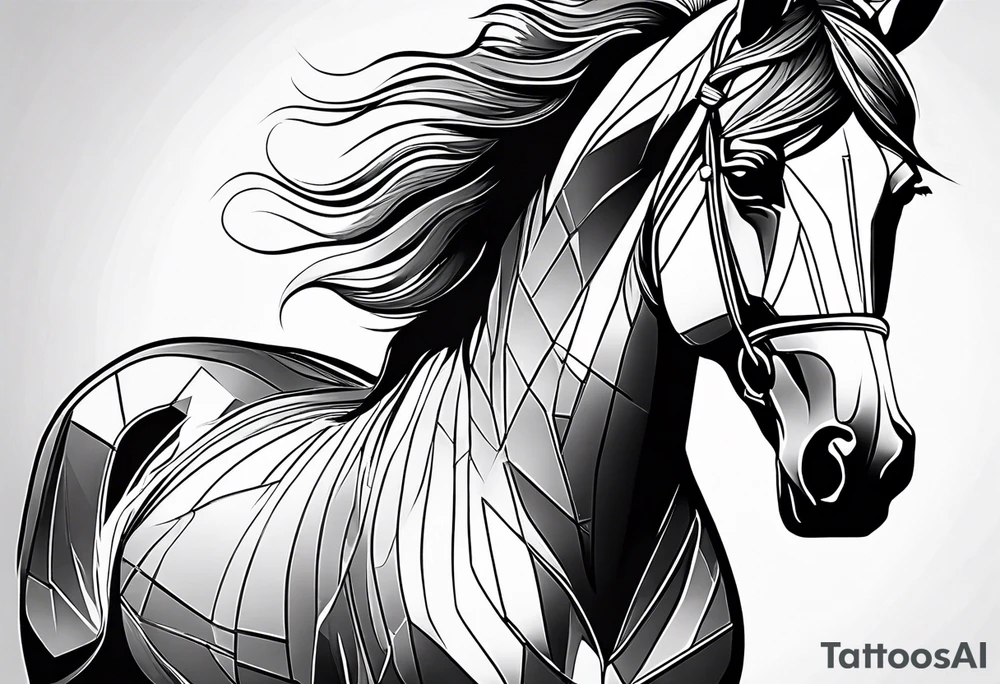 Horse portrait no shading tattoo idea