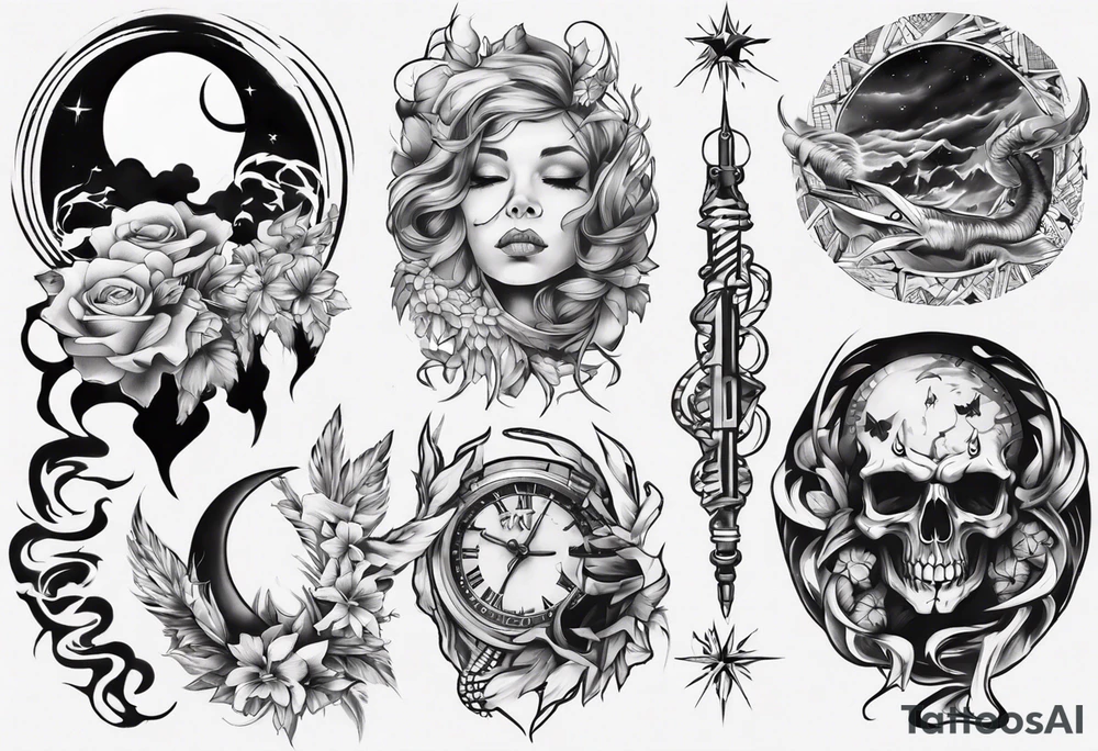 sleep token band sleeve tattoo idea