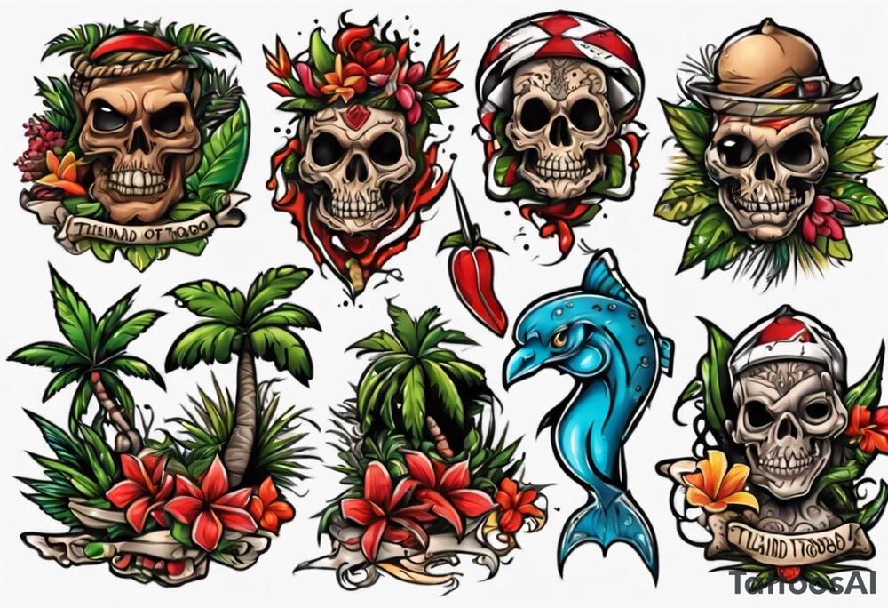 island of Trinidad and Tobago tattoo idea