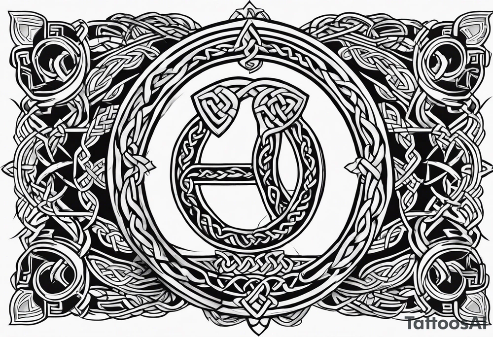 A combination of Celtic bands, Scottish shields, and a black power fist tattoo idea