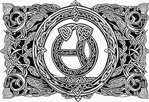 A combination of Celtic bands, Scottish shields, and a black power fist tattoo idea