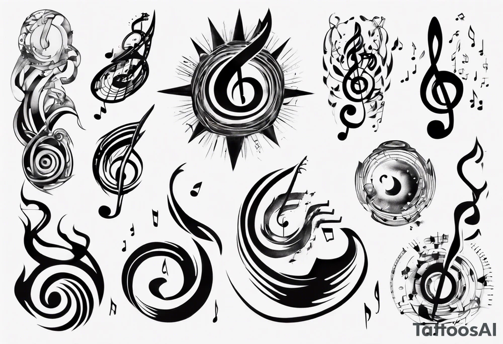 Finding peace in music tattoo idea